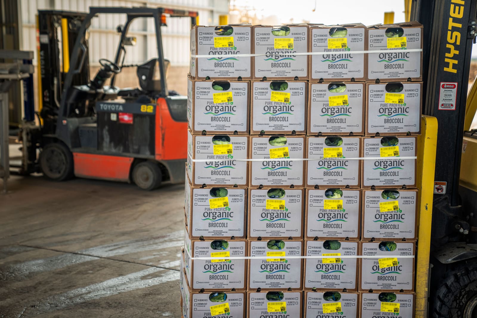 Stacked cardboard shipping packages ready for dispatch